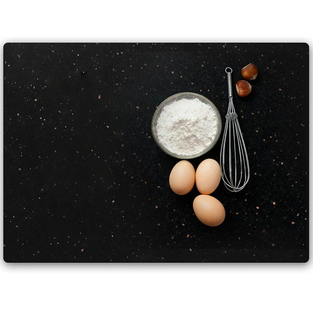pracfit Natural granite Cutting Board- 16x12 Inch Kitchen Bakery Tool for Professional Chef & Baker's Tray - granite Display for Elegant Food Presentation & Stylish Kitchen Decor (black)