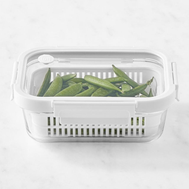 Hold Everything Glass Fridge Colander Small