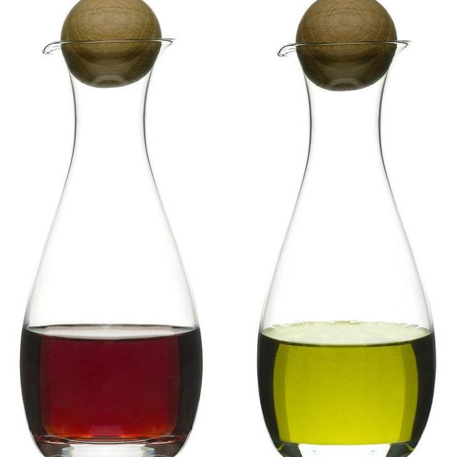 Set of 2 Nature Oil/Vinegar with Oak Stopper