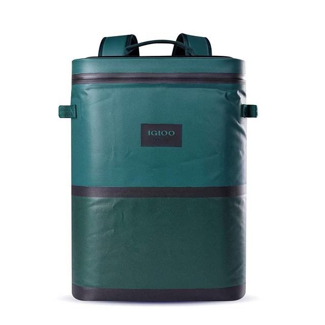 Igloo Reactor Portable 24 Can Soft Sided Insulated Leakproof Waterproof Zipper Backpack Cooler Bag with Padded Shoulder Straps for Hiking, Camping, Fishing, & Picnic, Deep Teal