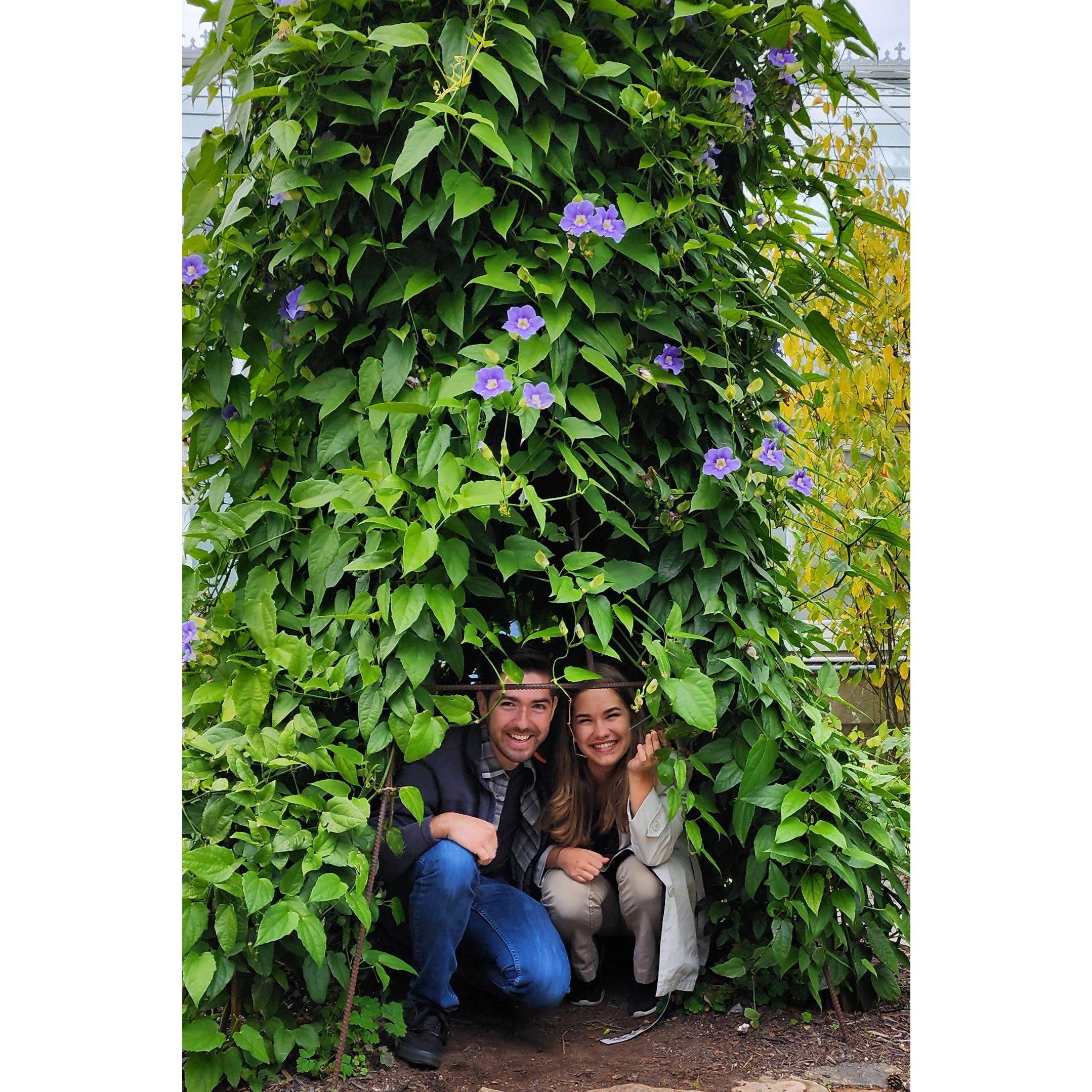 Ryan was totally up for climbing under a bush when Megan suggested it :)