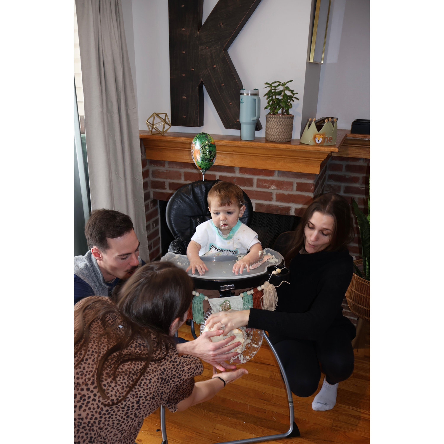 February 2025 - Henry's First Birthday Party featuring a thrown cake!