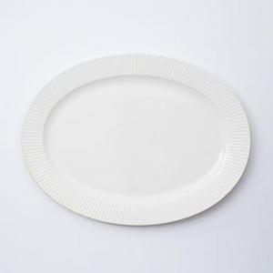 Textured 21" Large Platter - White (Lines)