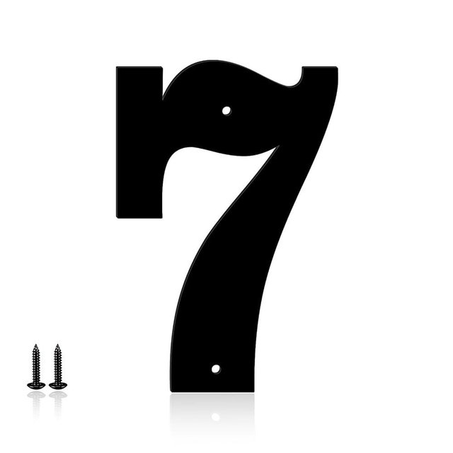 6 Inch Metal House Numbers, House Address Letters and Numbers for Outside Signs, Metal Letters Door Numbers Signage Street Address Plaque for Garden Door Mailbox Decor (Number 7)