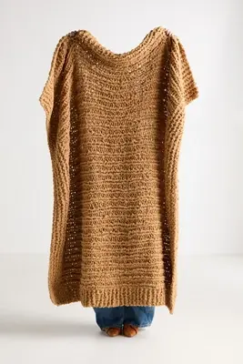 Chunky Wool Blend Throw Blanket