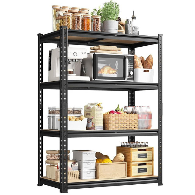 DurayLoly 4-Tier Storage Shelves, 1604LBS Adjustable Pantry Shelves, Metal Shelving Unit for Kitchen, Pantry, Closet, Laundry, Garage, 15.76" D × 31.56" W × 48.06" H