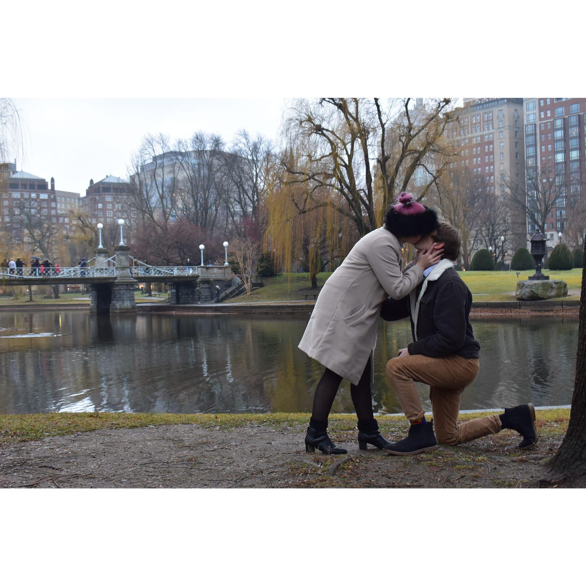 Nate just proposed in front of Duck Island in Boston