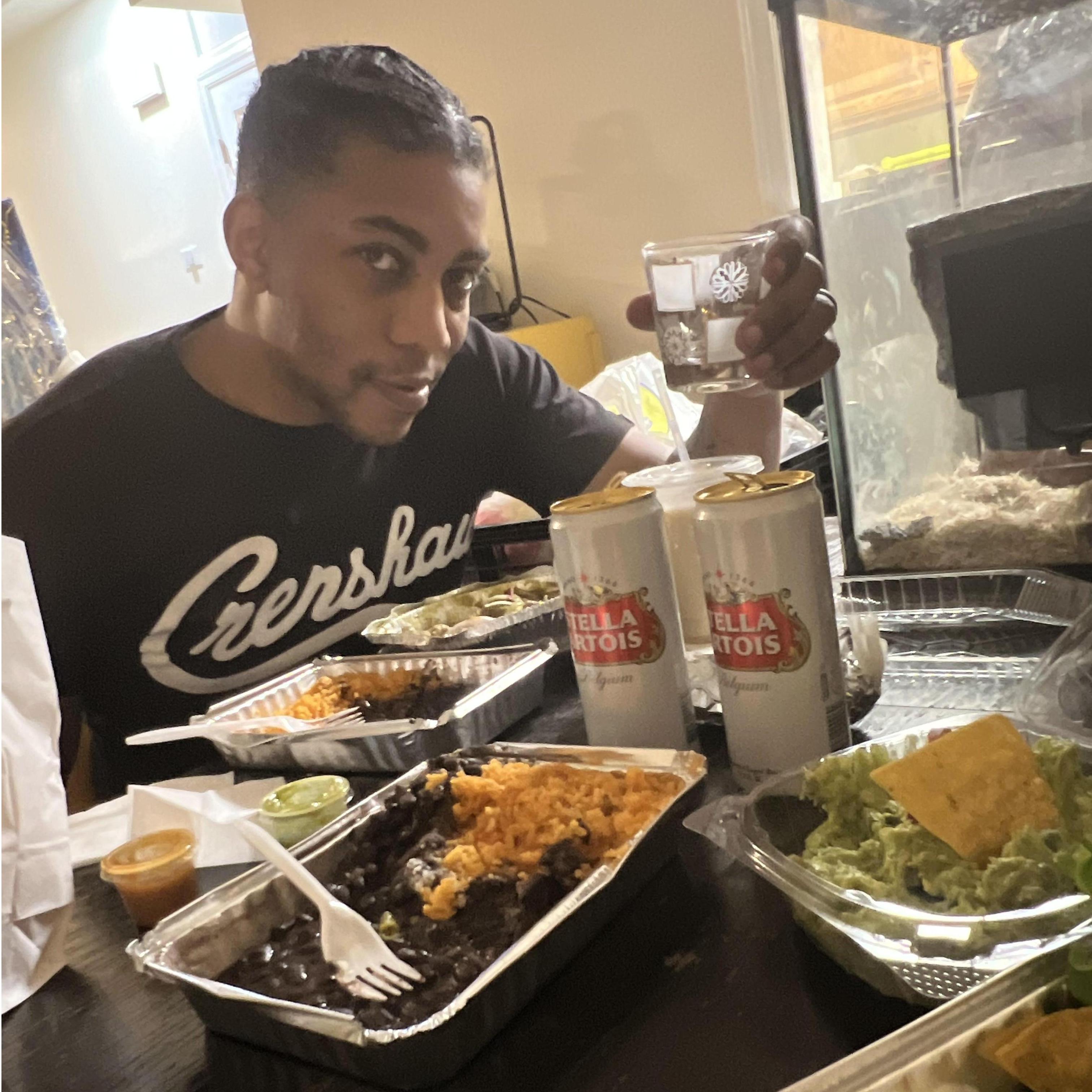 First dinner together in our new Ridgewood home. :)