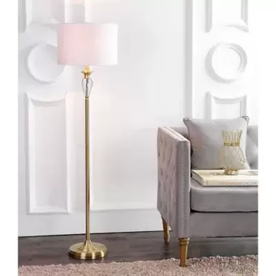 JONATHAN Y Evelyn 60" Crystal LED Floor Lamp in Brass-gold