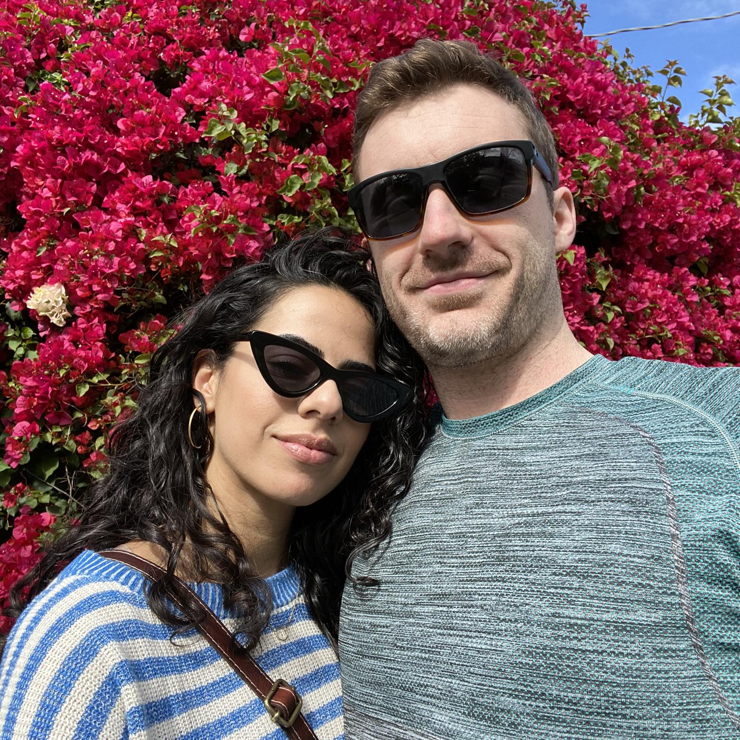 Basking by bougainvillea, Los Angeles, CA