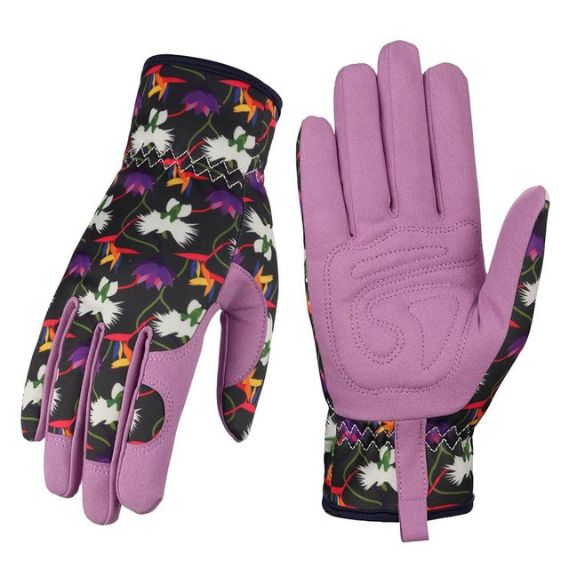 Bamllum Leather Gardening Gloves for Women - Working Gloves for Weeding, Digging, Planting, Raking and Pruning