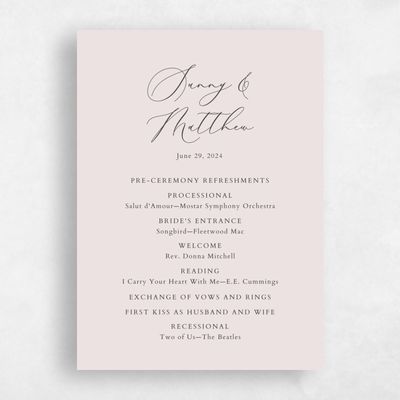 Beige Simple Wedding Program - Niligan
