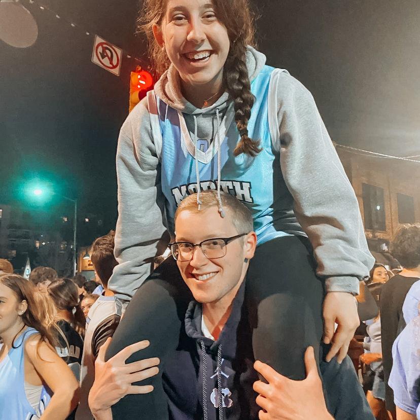 Celebrating UNC beating Duke on Franklin St.