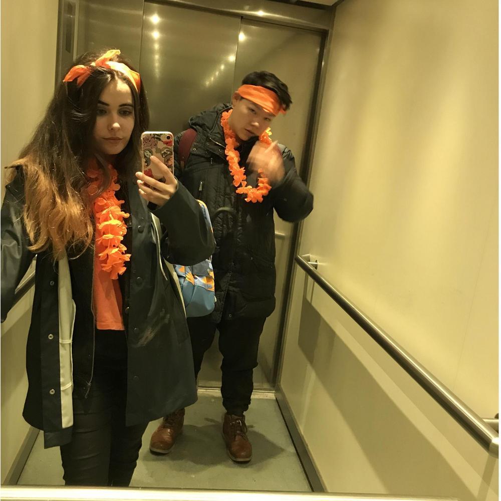 Kingsday, the biggest celebration in the Netherlands, when everyone wears orange and the king throws toilets