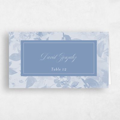 Denim Blue Wedding Place Card - Hermine