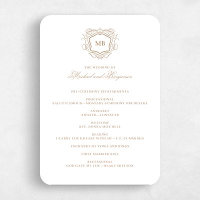 White Rounded Wedding Program - Griffin