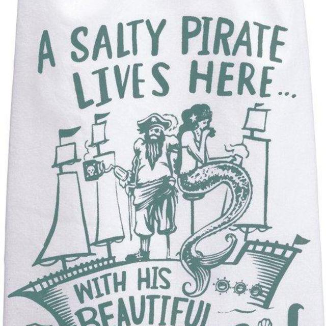 Primitives by Kathy LOL Made You Smile Dish Towel, 28", Beautiful Mermaid