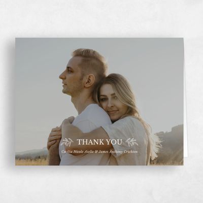 Beige Typography Wedding Thank You - Norcross Portrait