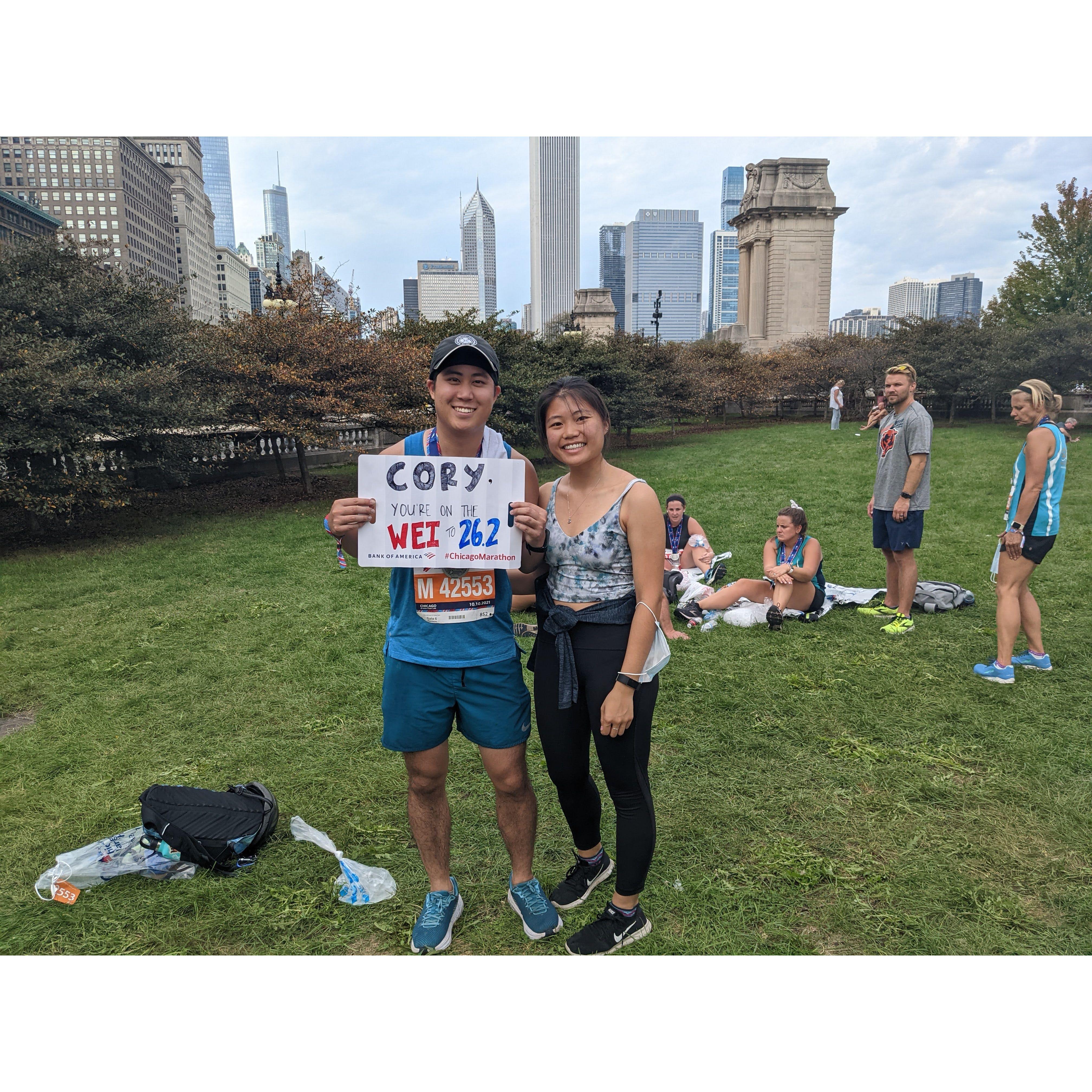 "Cory's on the Wei to 26.2!" Chicago marathon (2021)