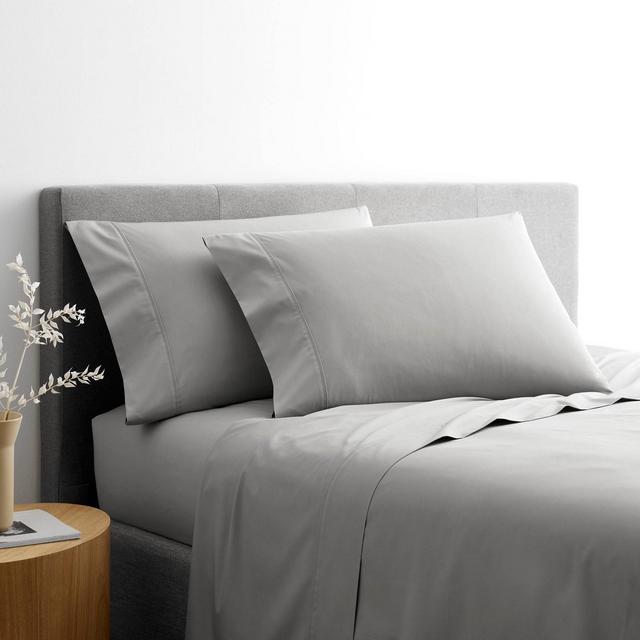 Queen Clean Essentials Solid Sheet Set Gray - Martex