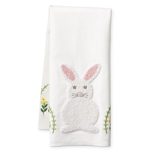 Embroidered Bunny Towels, Set of 2