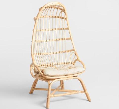 Natural Rattan Fallon Cocoon Chair with Cushion