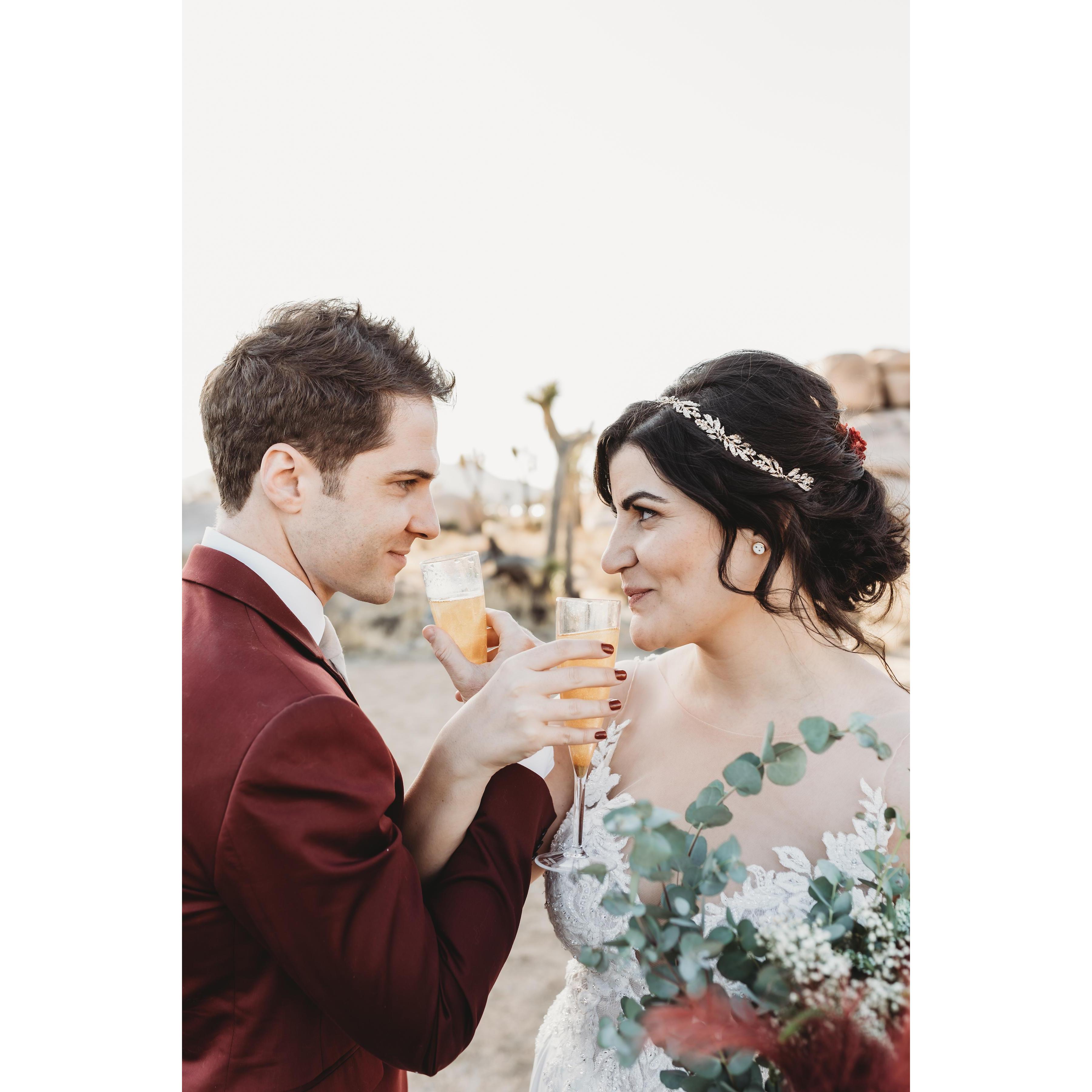 As you know, many fun Harry Potter treats were a part of our wedding. Seen here is Leeron and Andrew toasting with Felix Felicis, or "Liquid Luck."