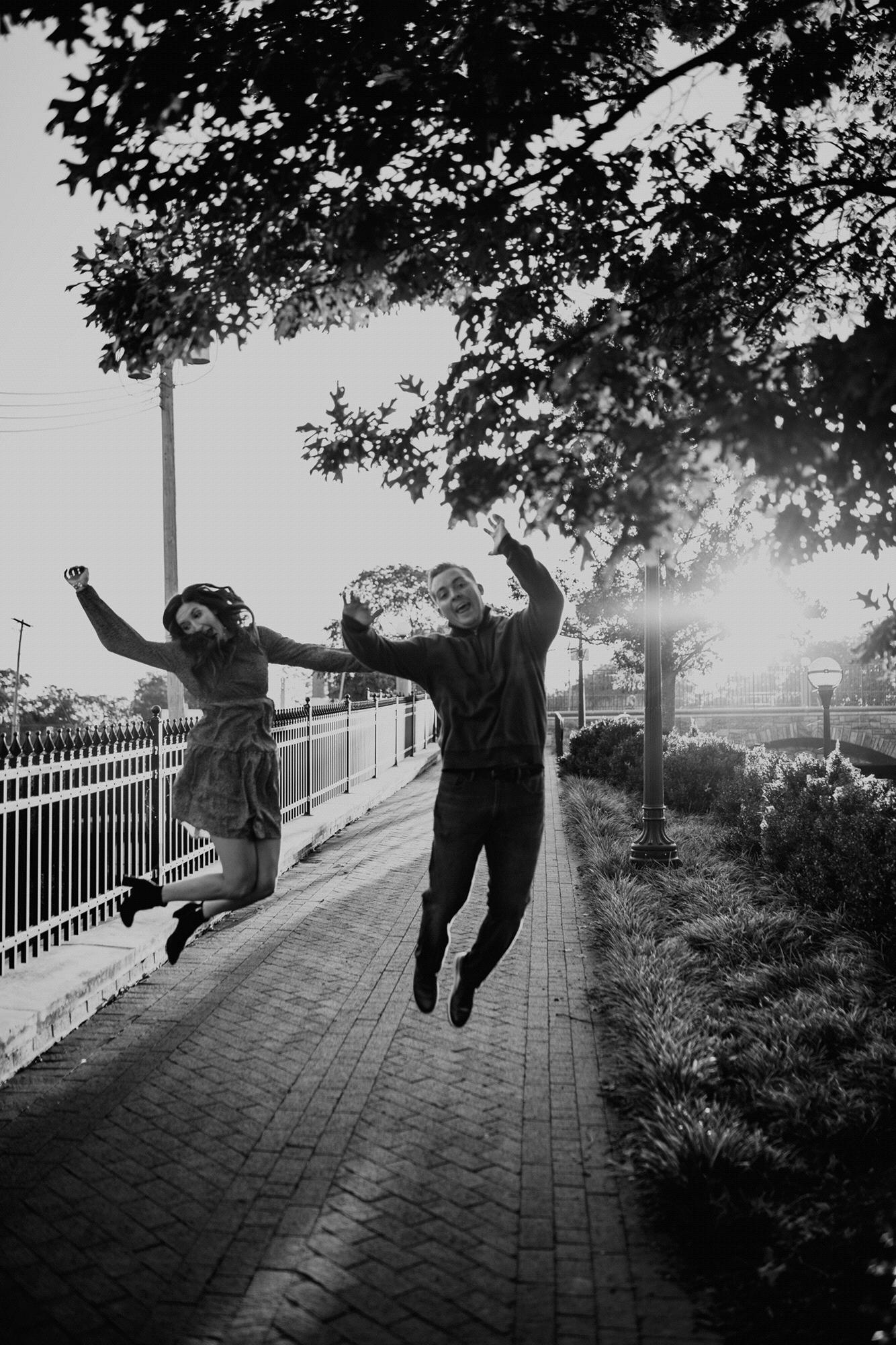 Jumping for joy cause were on the journey to the rest of our lives together!