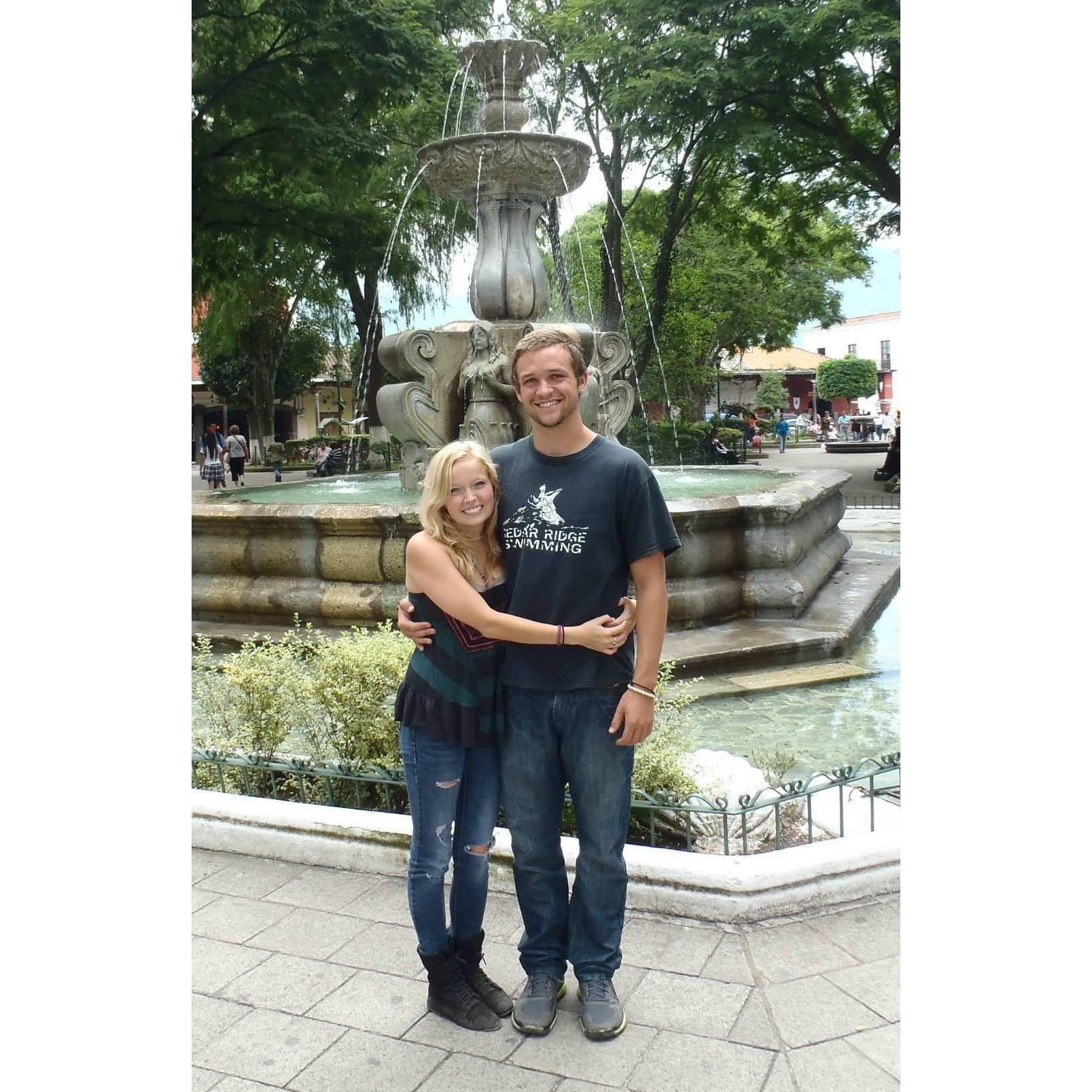 Our first picture as a couple in 2013 in Antigua Guatemala!