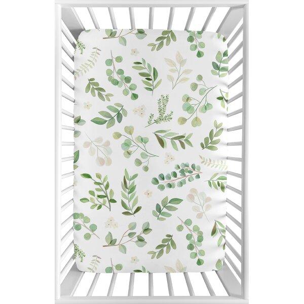Botanical Floral Leaf Fitted Mini Crib Sheet