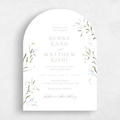 White Arch Wedding Invitation - Pero Portrait