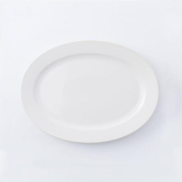 Textured Platter, White Dots