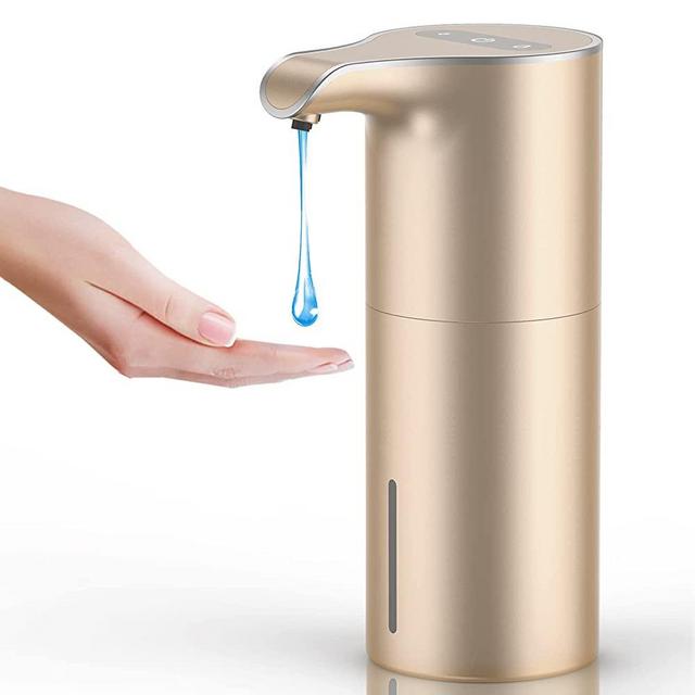YIKHOM Automatic Liquid Soap Dispenser, 5 Level Adjustable Touch-Free Motion Sensor Soap Pump Dispenser, 15.37oz Electric Soap Dispenser, Waterproof Pump for Bathroom Kitchen, USB C Rechargeable