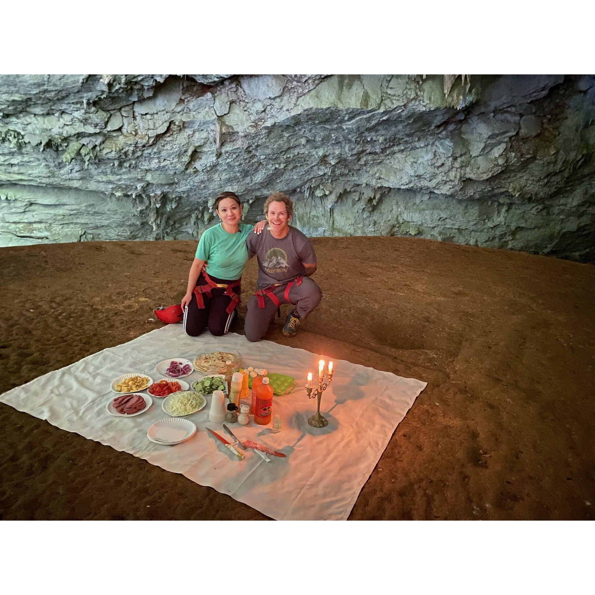 Cave picnic for two!