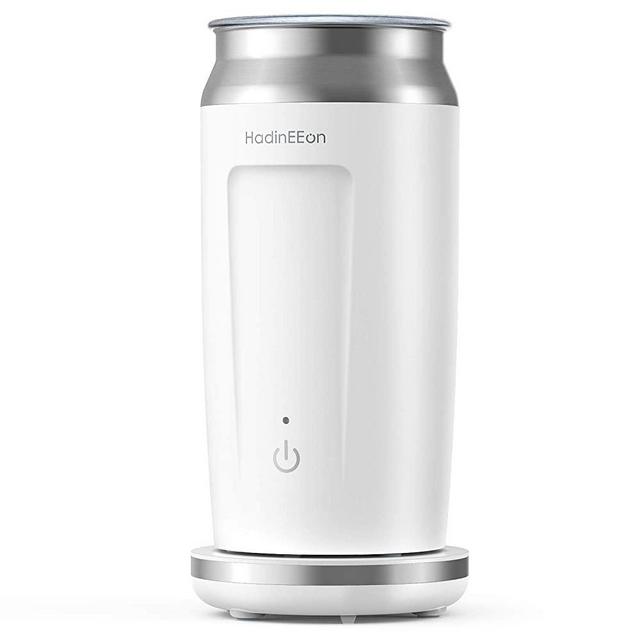 HadinEEon Milk Frother, 4 in 1 Electric Magnetic Milk Frother and Steamer (8.1oz/2.4oz) Automatic Hot and Cold Milk Frother and Foam Maker for Cappuccinos, Latte, Macchiato, Warm Milk and Hot Chocolate Milk, 500W, 120V, White