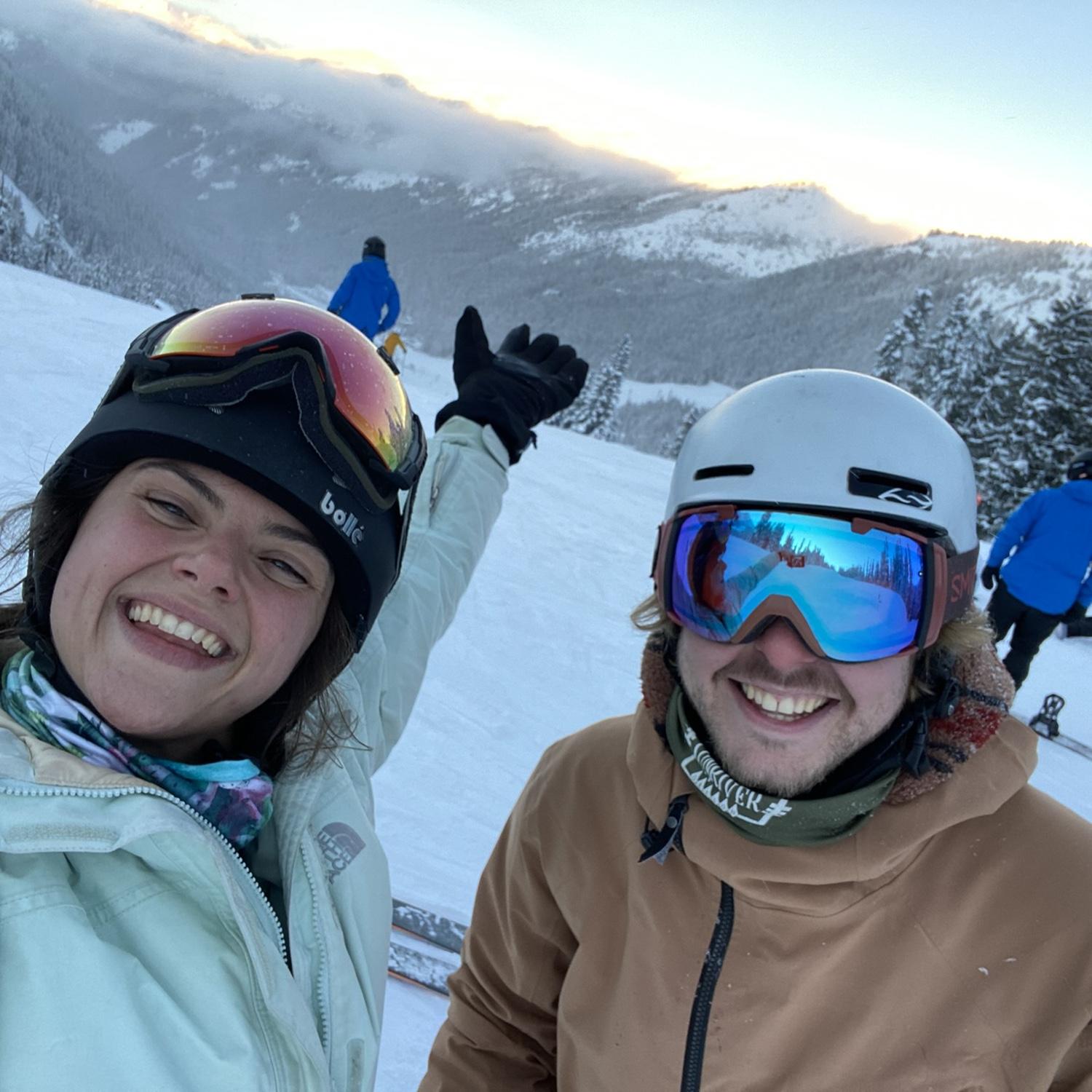 Krystal‘s first time skiing ever!