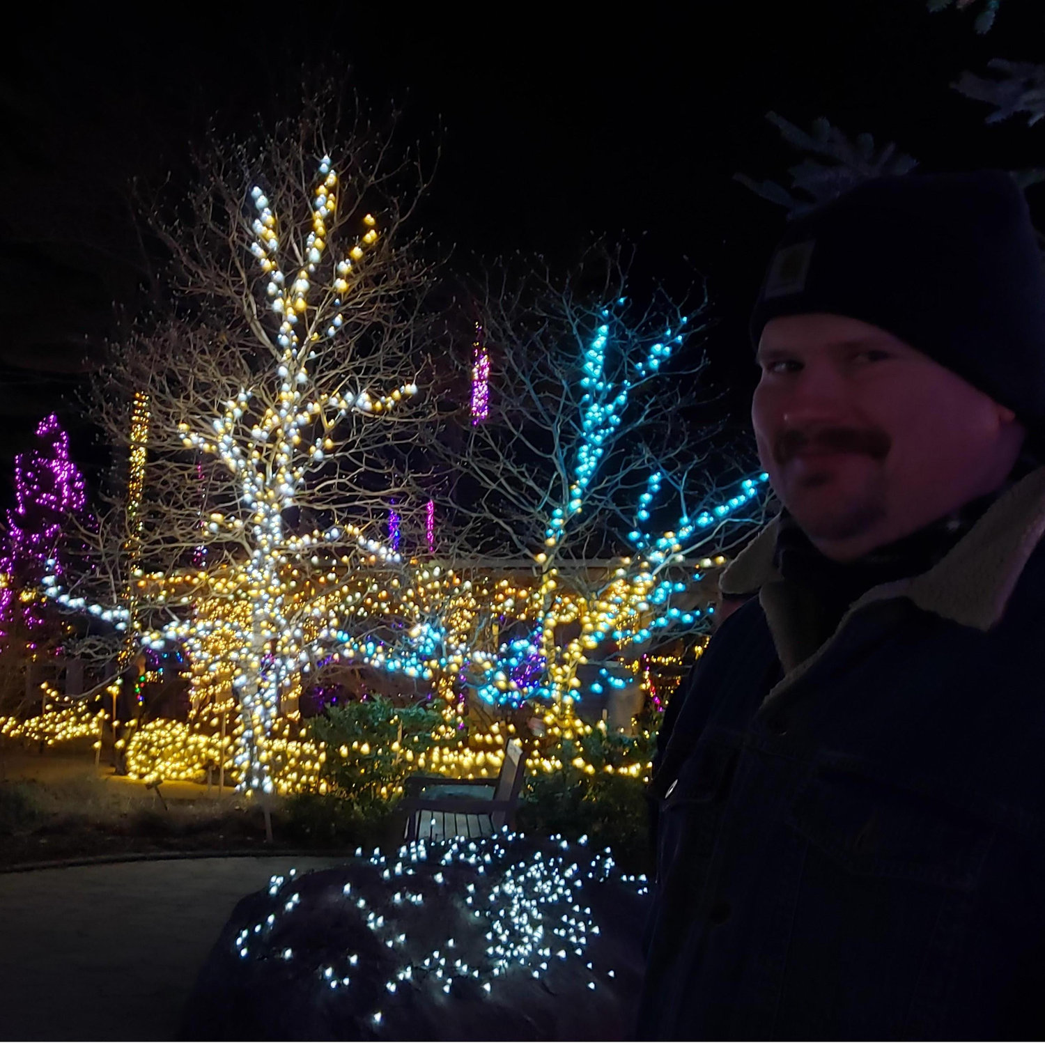 Our first date at the Maine Botanical Gardens "Gardens Aglow"