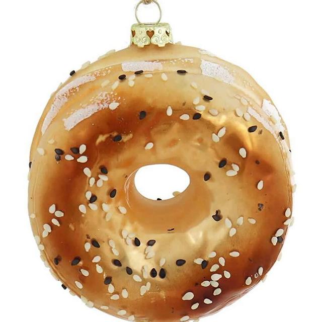 Cody Foster & Co Everything Bagel Glass Ornament 3 3/4"