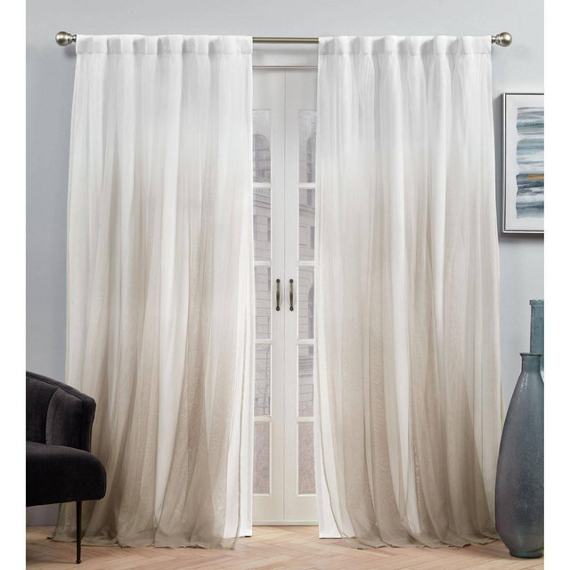 Set of 2 96"x54" Crescendo Lined Blackout Hidden Tab Top Curtain Panel Beige - Exclusive Home: Thermal Room Darkening