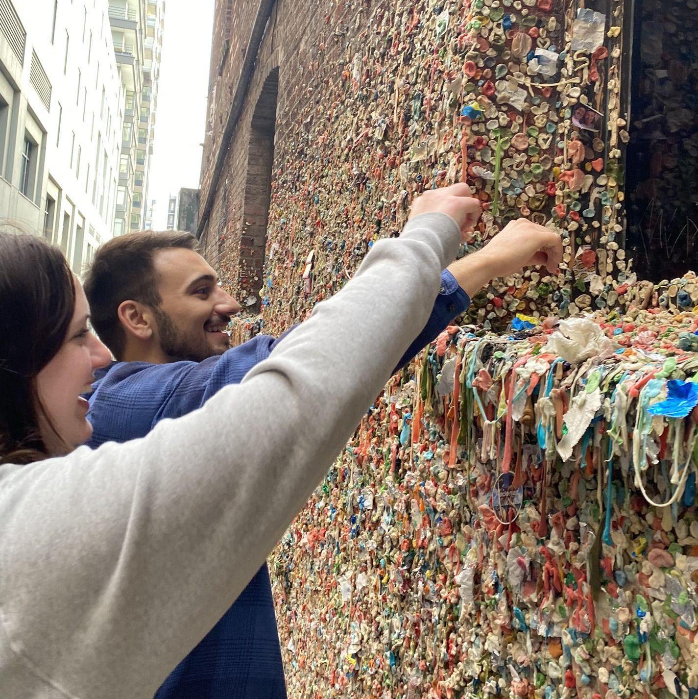 Vince's first time in Seattle - the Gum Wall