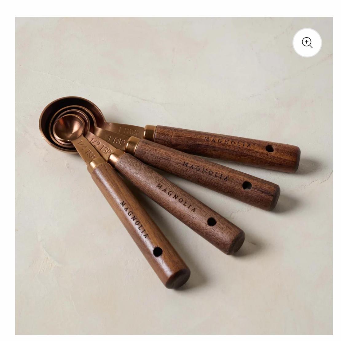 Walnut and Copper Measuring Spoons