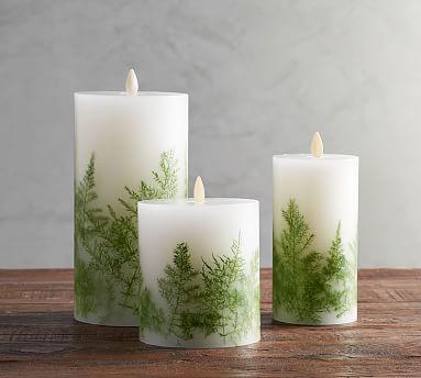 Premium Flicker Flameless Candle - Fern Inclusion