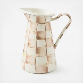 Mocha Check Stainless Steel Practical Pitcher