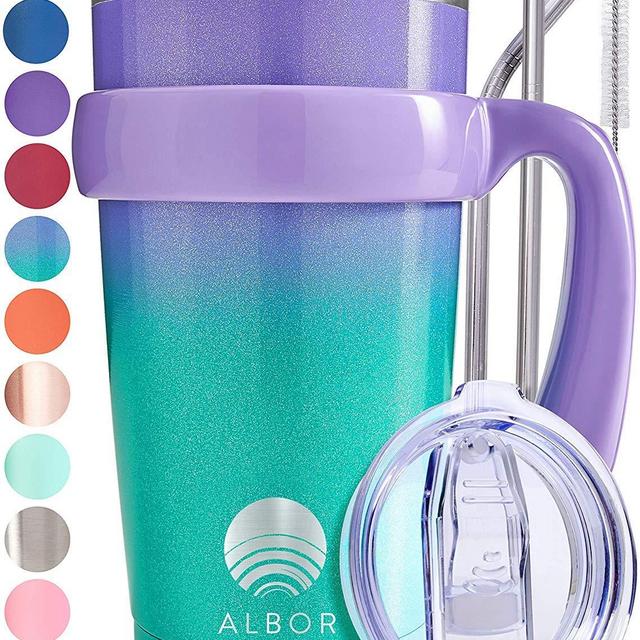 ALBOR Triple Insulated Stainless Steel Tumbler 20 oz Gradient Coffee Travel Mug With Handle