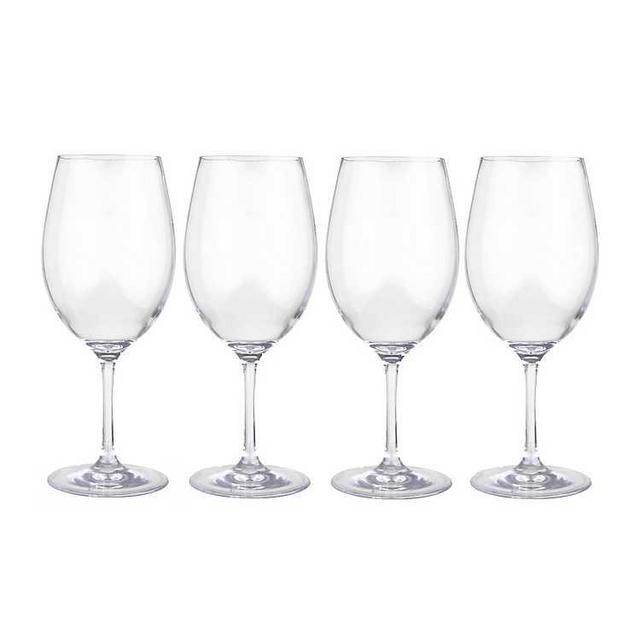 Clear Plastic Cabernet Wine Glasses, Set of 4