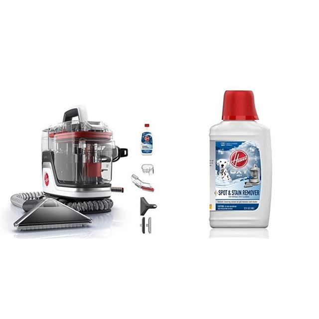 Hoover CleanSlate Plus Carpet & Upholstery Spot Cleaner, Stain Remover, Portable, FH14050 and Hoover Oxy Premixed Spot Cleaner Solution, Stain Remover and Odor Neutralizer, 32oz Formula, AH30941