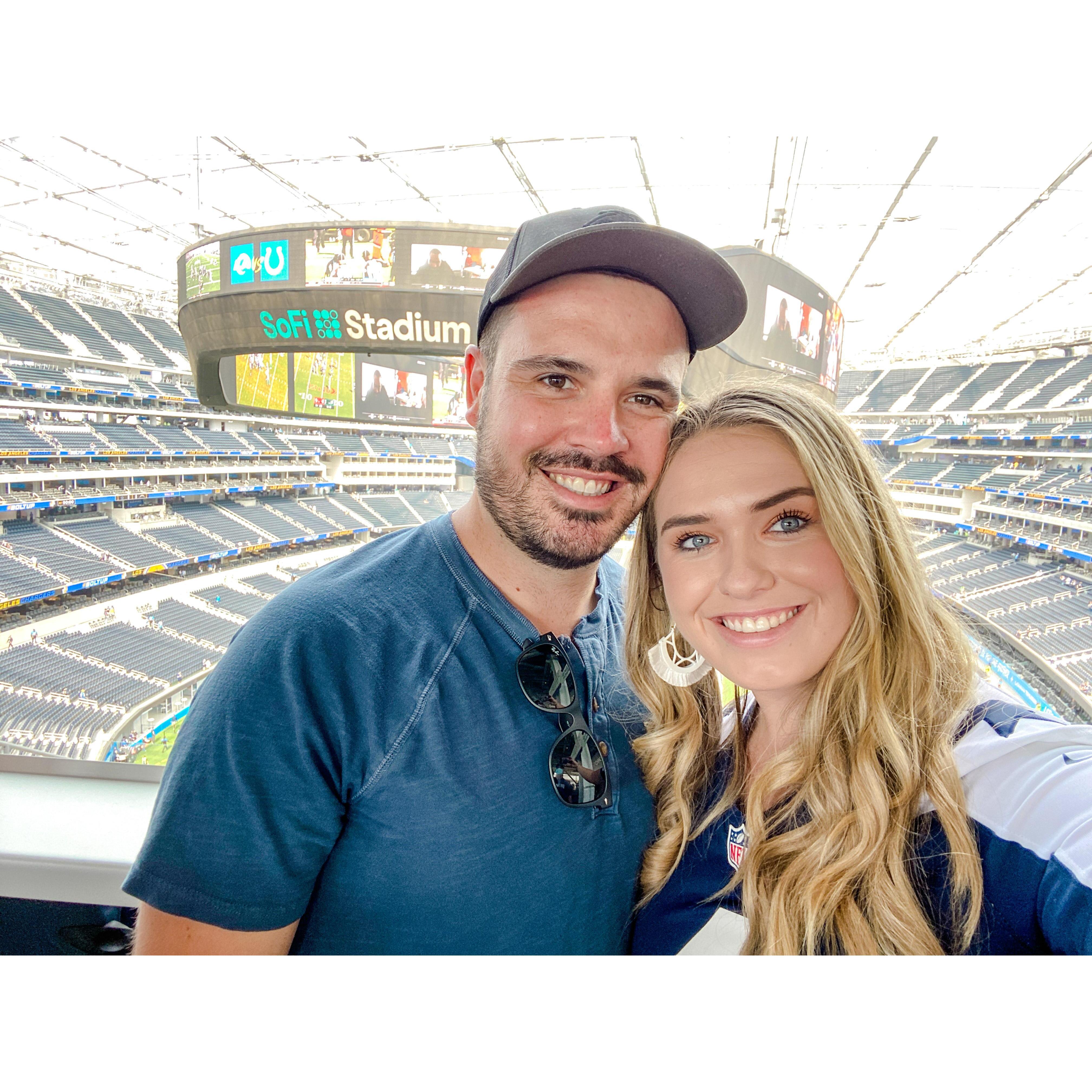 Exploring a new stadium together!
