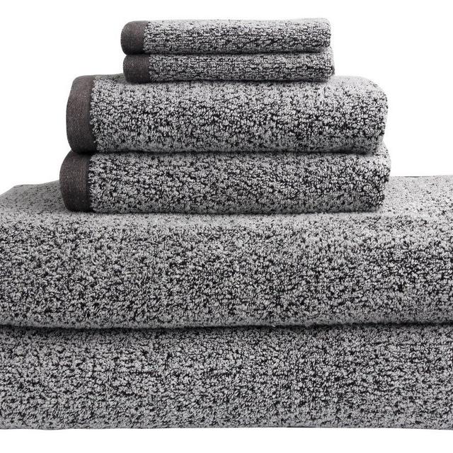 Diamond Jacquard 6 Piece Bath Sheet Towel Set, Grey