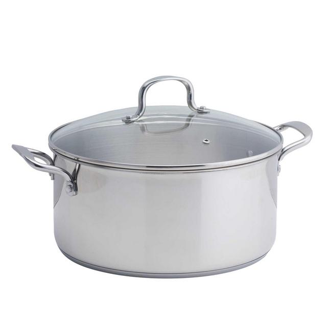 SALT™ 10 qt. Stainless Steel Covered Low Stock Pot