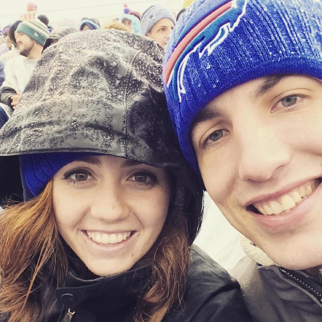 Bridget's first Bills game! It didn't snow, but the freezing rain sure did make it a true "Buffalo" experience!